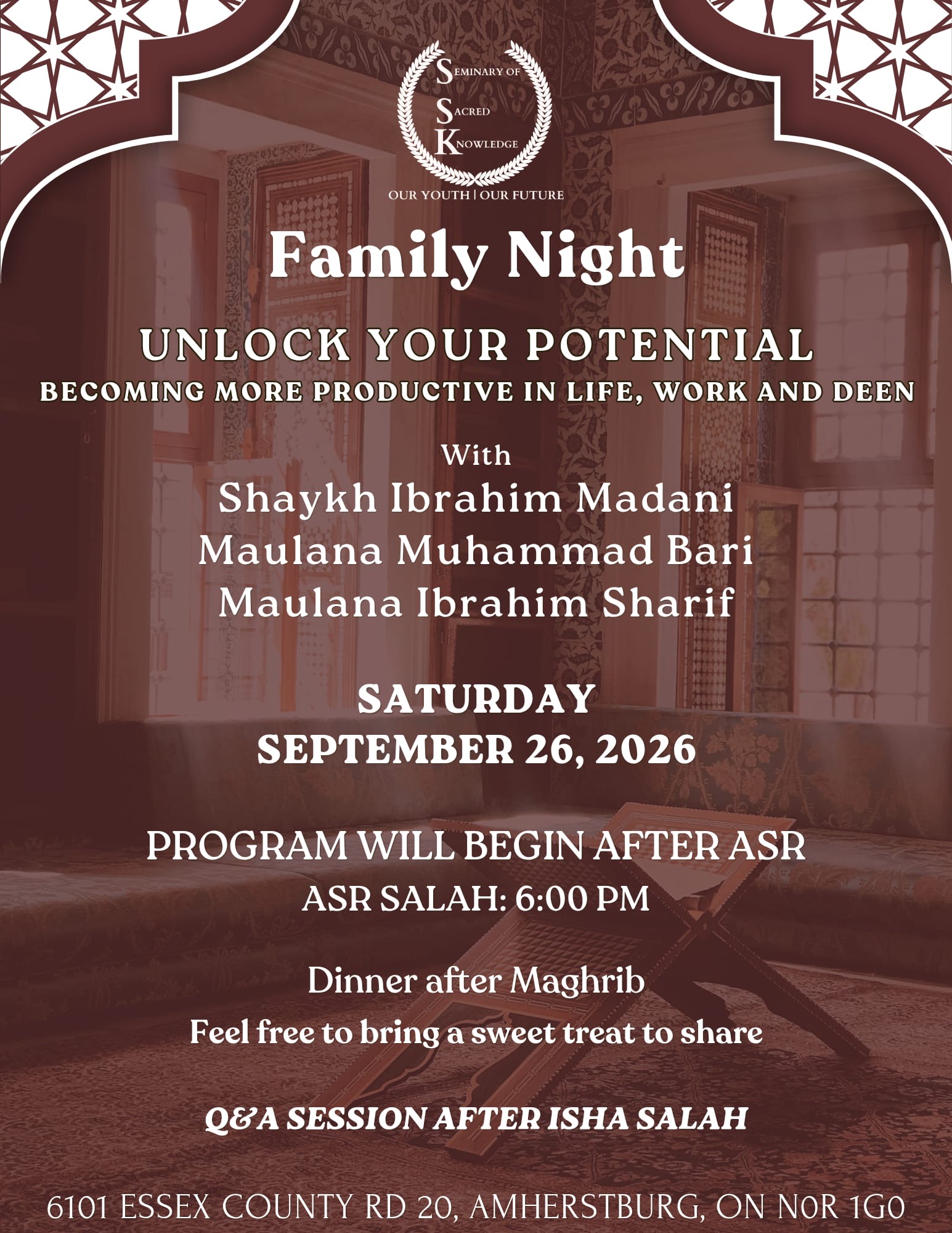 Family Night: Unlock Your Potential — Saturday, September 26, 2026